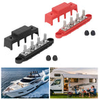 Power Distribution Block M8 Screw 4 Terminal Bus  DC 48V 250A for Automobile Boat Power Distribution Block Bus  250A