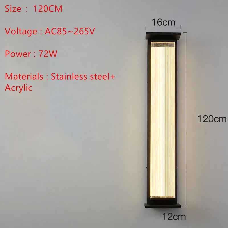 Modern Minimalist Stainless Steel LED WALL Light Outdoor Waterproof IP65 AC85~265V Porch Lamp For Courtyard street Decoration