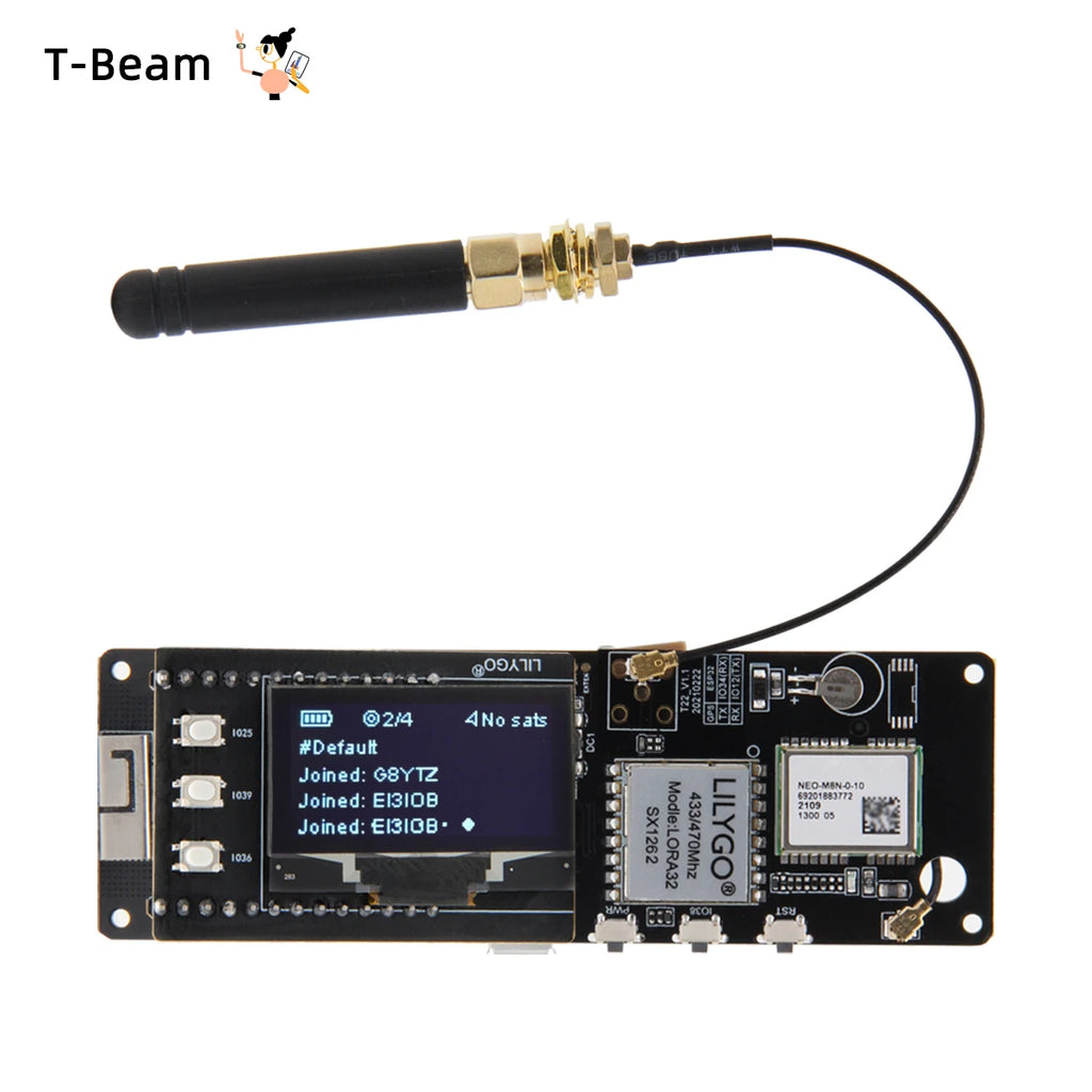 LILYGO® T-Beam ESP32 Development Board SX1262 LoRa Wireless Module GPS NEO-M8N 433/868/915MHz WiFi Bluetooth Integrated Circuits
