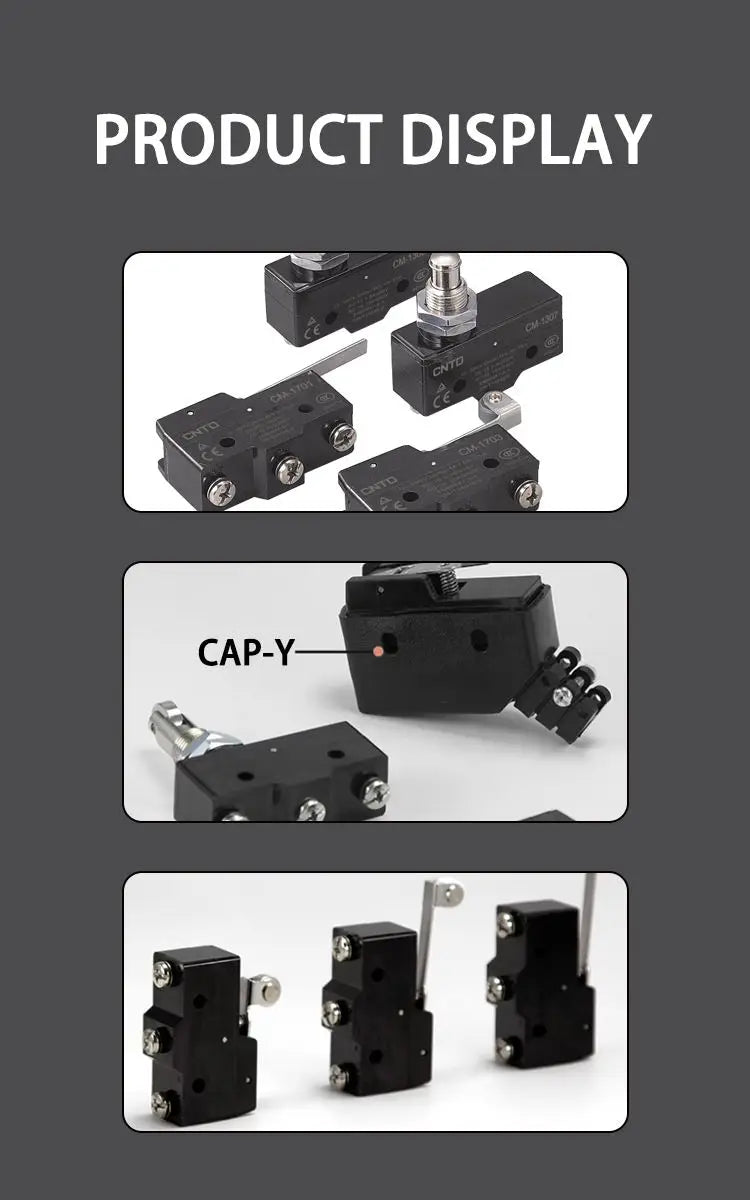 CNTD CM-1703 CM-1703K CM-1703N Micro Switch Limit Switch Travel Switch Self-Resetting Long Handle Roller Snap Action Electrical