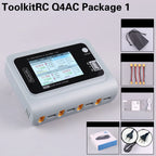 ToolkitRC Q4AC 4x50W 5A AC 100W 4 Port DC Smart Discharger Charger XT60/XT30 Optional for 1-4S Lipo Battery