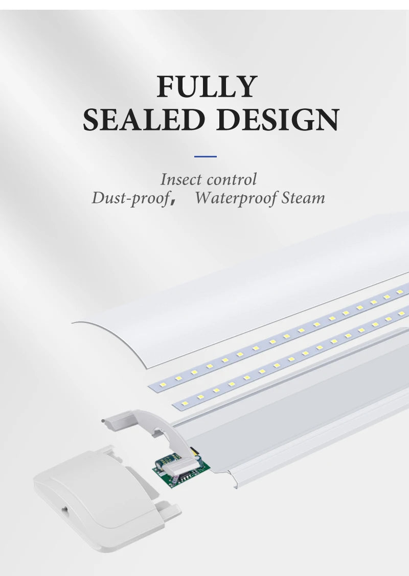 Led Tube Light With Switch Wire 110V 220V 10W 20W Lighting Strip Lamps 30/50cm For  Living Room Bedroom Closet Kitchen Lamp