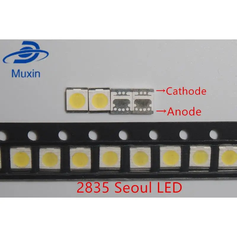 500PCS/Lot 3528 2835 3V SMD LED Beads 1W 100LM Cold White For TV LCD Backlight