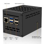 Geekbord X1200-C1 Metal Case for Raspberry Pi 5 & X1200 UPS HAT & X1001 / X1003 / X1004 PIP PCIe to NVMe Shield