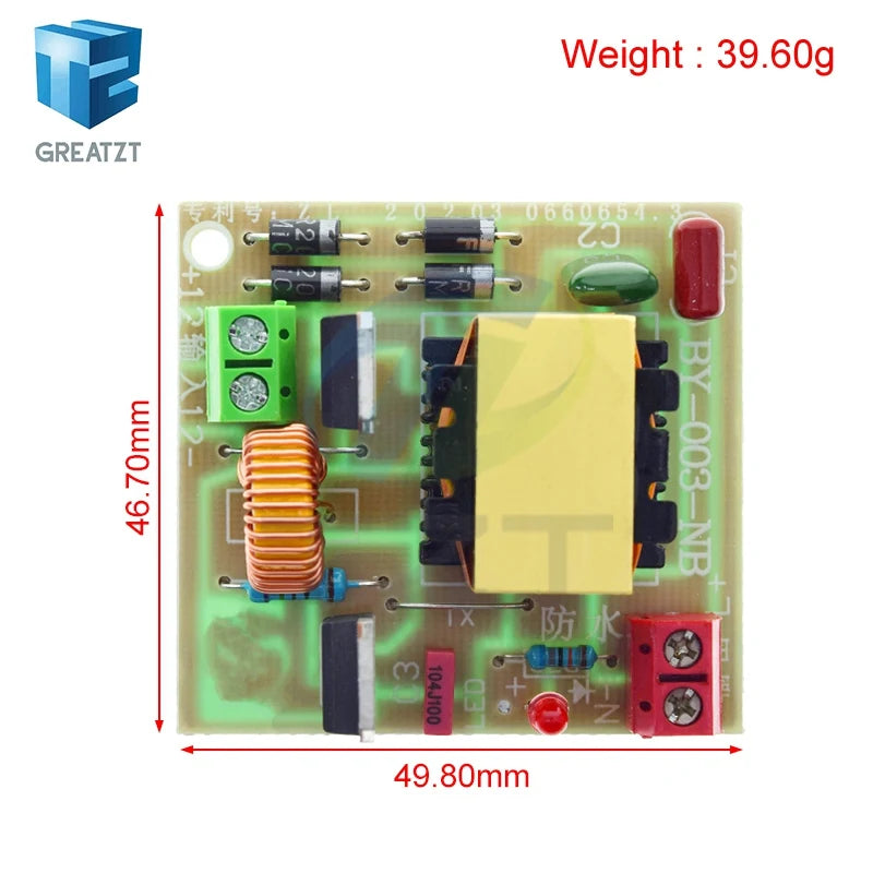 GREATZT 12V To 220V Step UP Power Module 120W DC-AC Boost Inverter Module Dual Channel Inverse Converter Booster Module Power