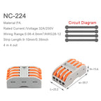 5PCS Quick Wire Cable Connectors Compact Push-in Conductor Terminal Block 2/3/4/5 Pin Electrical Wiring Connection With Lever