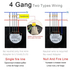 Smart Switches 1/2/3 Gang Wifi Touch Light Wall Sensor Switch Works with Tuya Control Smart Life Google Alexa Alice Yandex