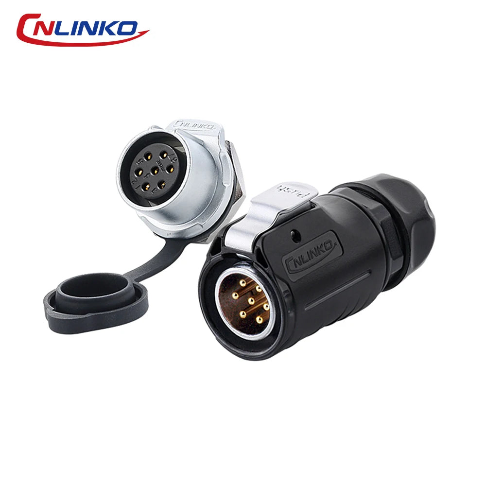 CNLINKO M20 Industrial Circular Connector Waterproof IP68 Solder Type Male/Female Set for Energy Storage,Transportation & Marine