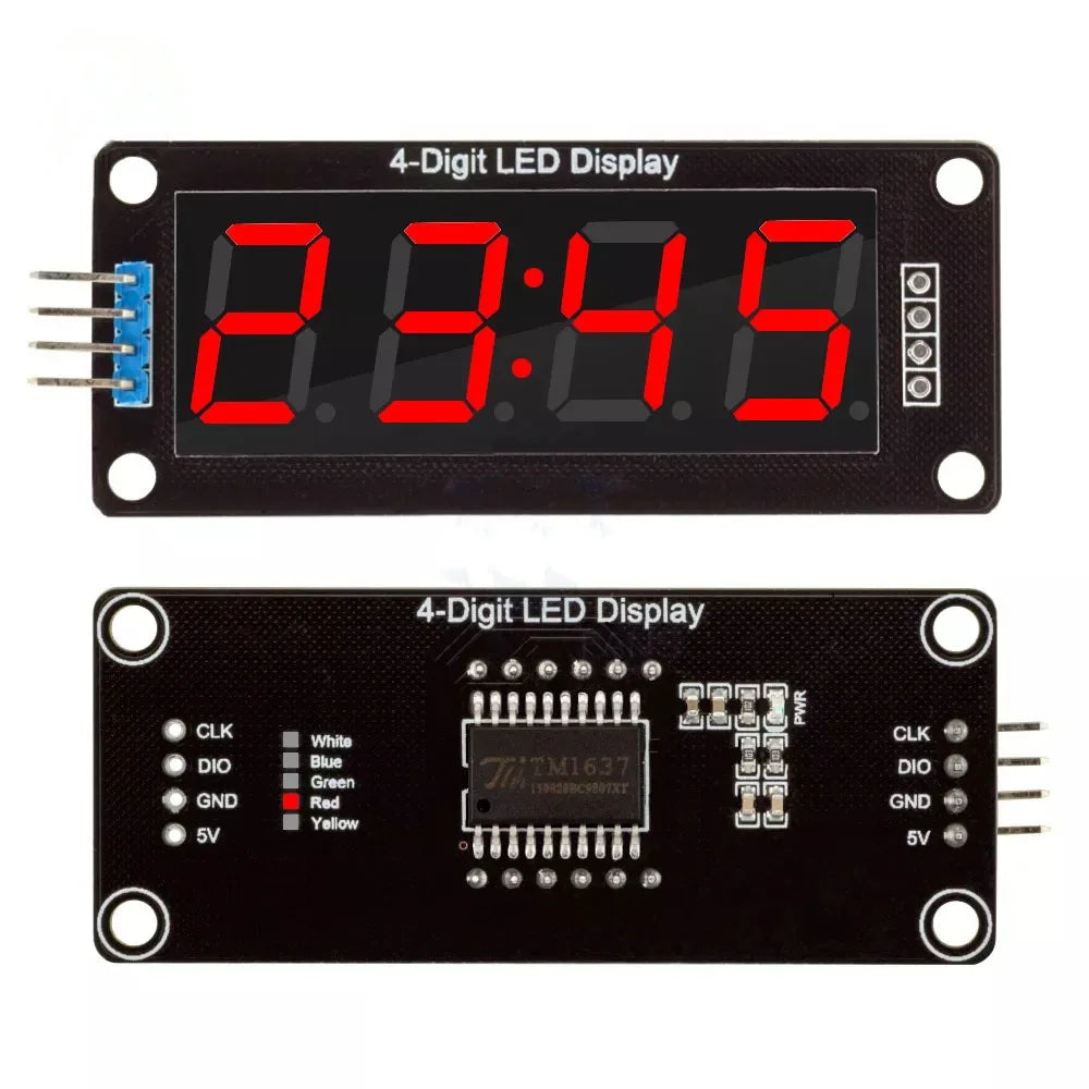 1PCS TM1637 0.56 inch 5V 4 Bit LED Digital Tube Display 7 Segments Red Green Blue Yellow White LED Module Board for Arduino