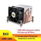 COOLSERVER R63 4 Heatpipe 2U Server CPU Cooler Workstation Computer Cooling Fan for Intel LGA2011 1700 115X AMD AM4
