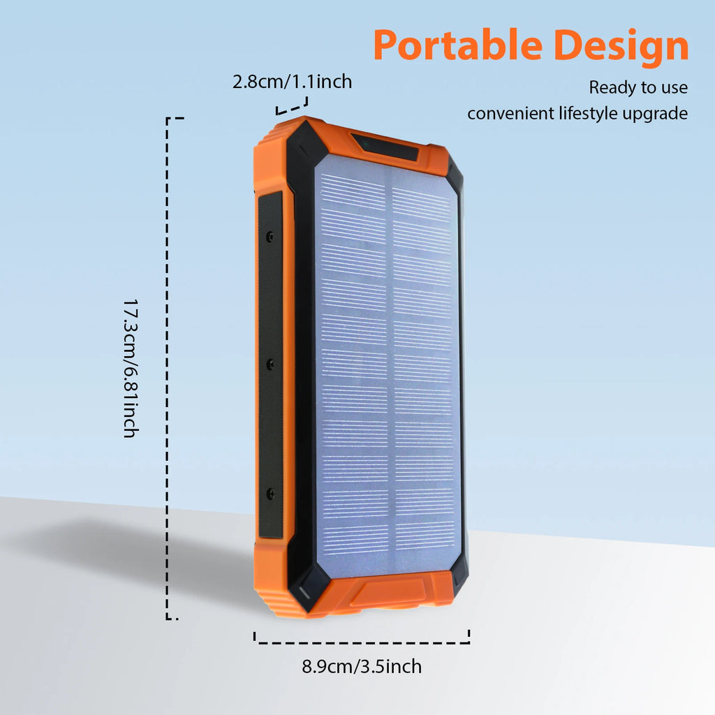 36000mAh Solar Power Bank 18W Wireless Charge With 4 Charging Heads LED Lamp Flashlight for Outdoor Battery Portable