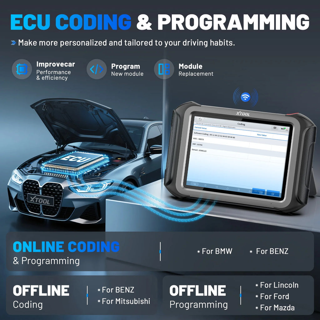 XTOOL D9S PRO D9SPRO Car Diagnostic Tool Bluetooth ECU Programming/Coding Automotive Scanner 45 Services CANFD DOIP FCA Topology