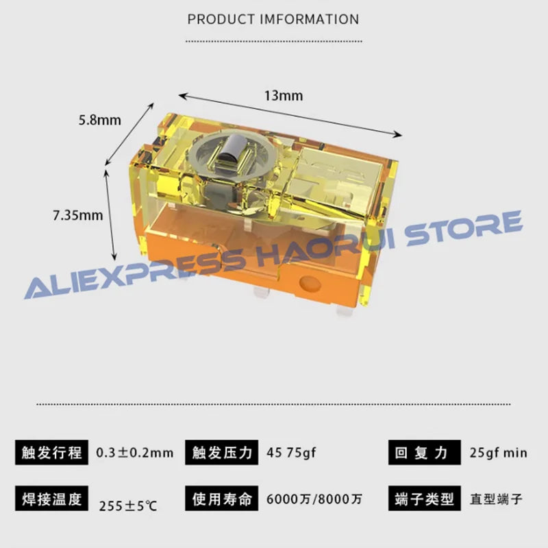Free Shipping New arrival TTC dustproof gold mouse micro switch 3pin gold contactor 80M 80 millions click TTC gold micro Button