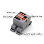 1PC 225 Series Terminal Block One In Multiple Out Wire Electrical Connectors Plug-in Spliceable Splitter Guide Rail Junction Box
