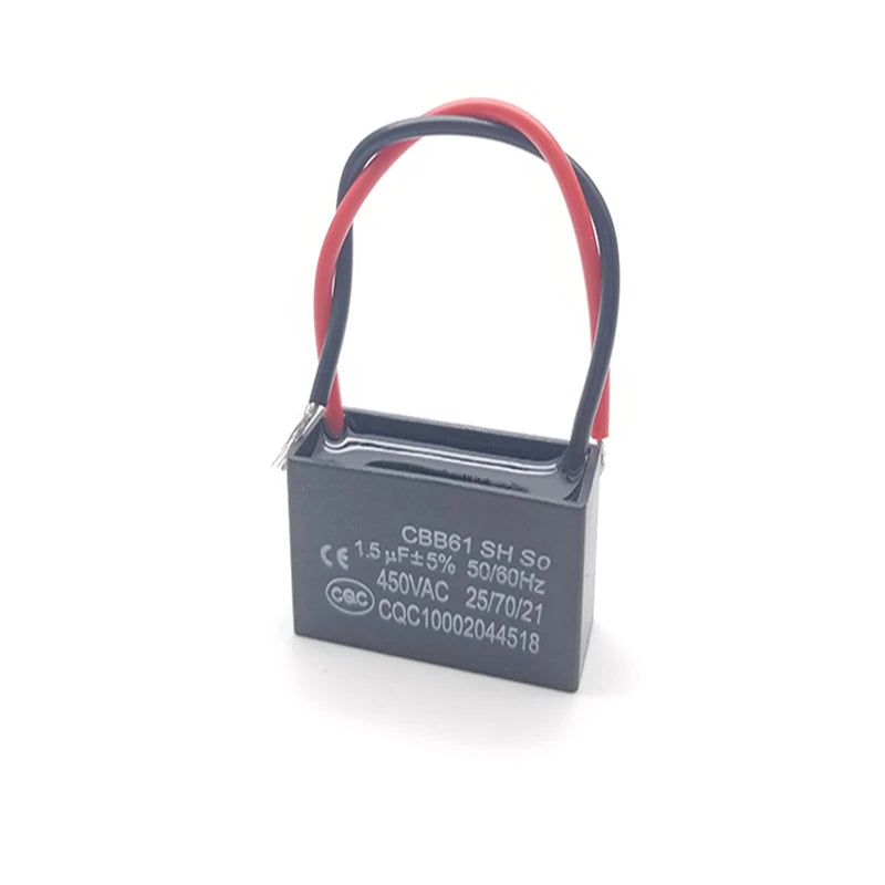 CBB61 450V Fan Starting Capacitor 1uF 1.2uF 1.5uF 1.8uF 2.0uF 2.5uF 3.0uF 3.5uF 4.0uF 4.5uF 5.0uF 6.0uF 7.0uF 8.0uF 10uF 16uF 20