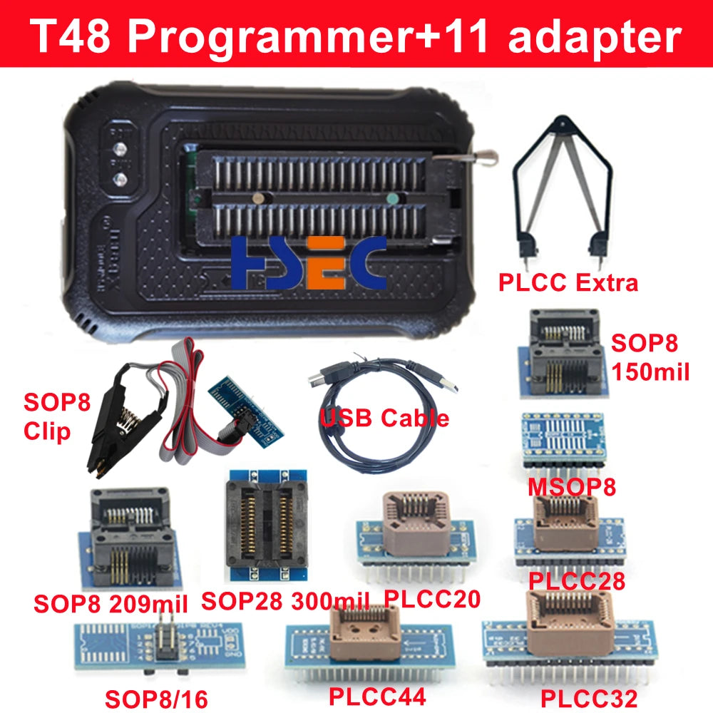 XGecu T48 Programmer [TL866-3G] TL866II Plus upvertionfor SPI/Nor/NAND FlashTSOP/SOP//EMMC BGA153/162/169/100/221 adapter socket