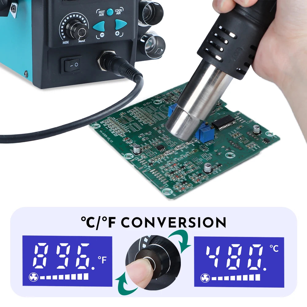 YIHUA 959D-II 700W Easy Plug-pull Nozzles Hot Air Gun Rework Soldering Station Phone Repair Welding Tools