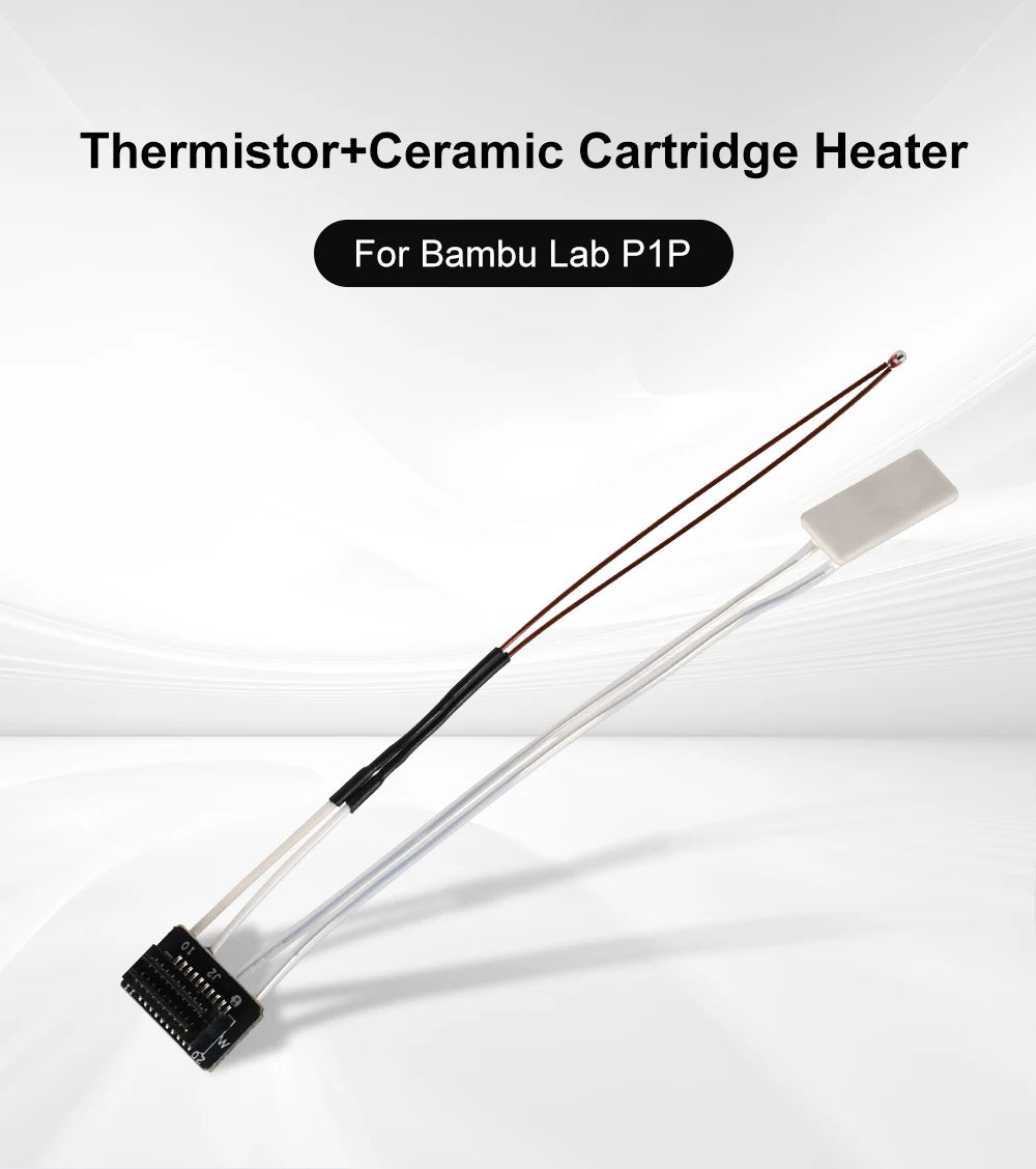 Heating Tube For Bambu Lab A1 A1mini P1P P1S X1 X1C Thermistor + Ceramic Cartridge Heater For Bamboo Hotend 3D Printer Parts