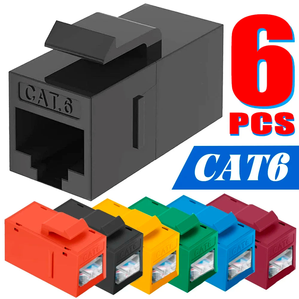 For RJ45 CAT6 Keystone Coupler Colorful Network Straight-through Connector Cat6 RJ45 Adapter Insert Inline Coupler CAT6 Keystone