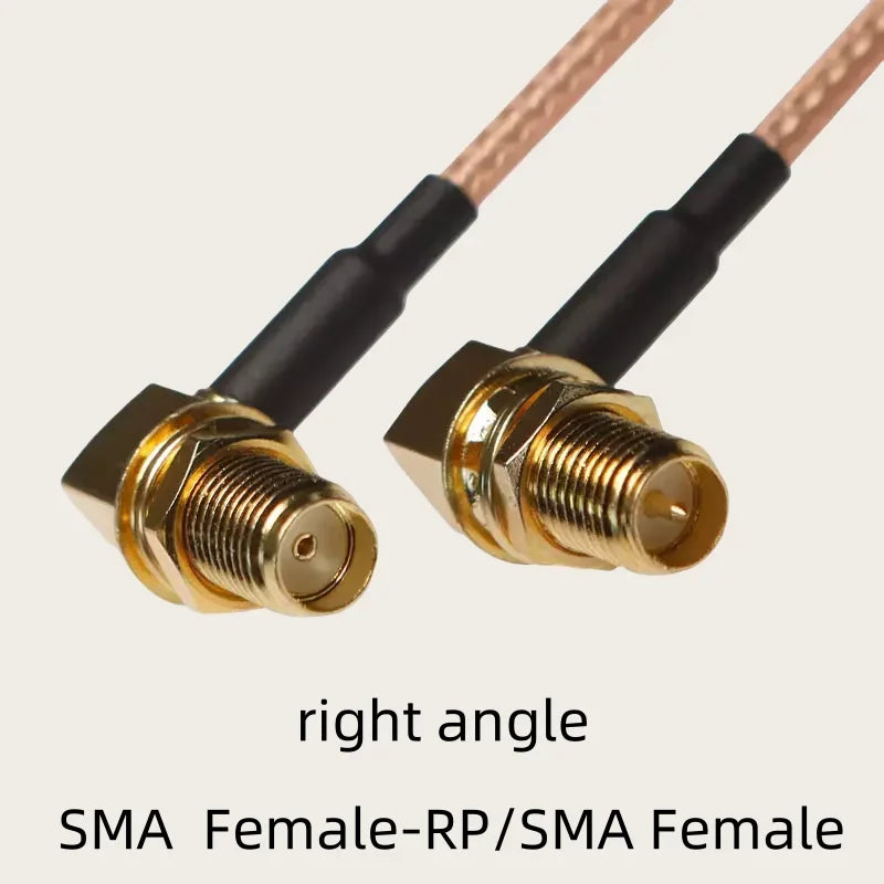 RG316 Cable SMA to SMA RP SMA Male Plug & Female Jack Right Angle Connector Coax Jumper Pigtail Cable
