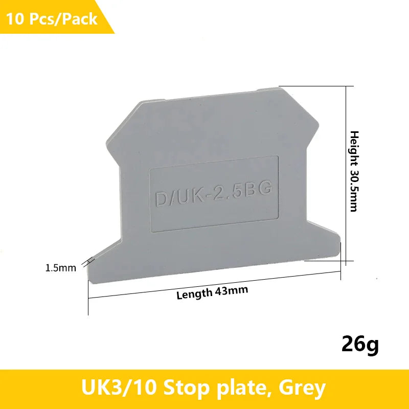 UK 2.5 Terminal Block UK2.5B Screw Connection Connect Strip 2.5B/3N/5N/6N/10N  2.5mm² Cable Electrical Din Rail Wire Connector