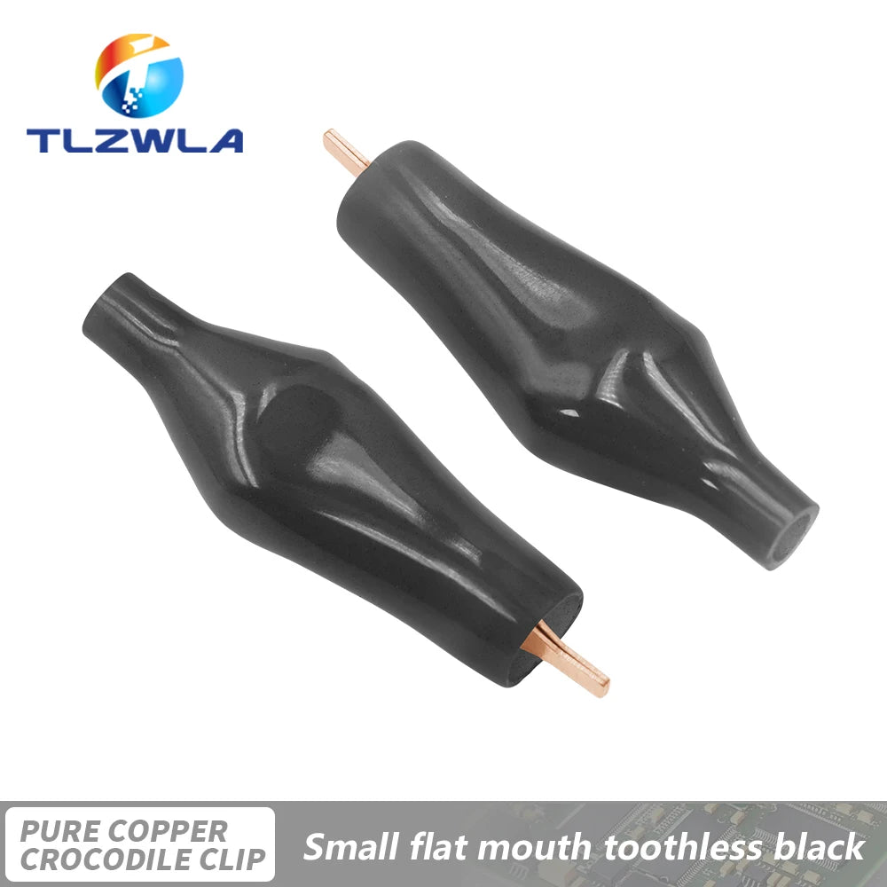 10PCS 5A Mini Copper Test Crocodile Clamp 28mm Flat-mouthed Dental Crocodile Clamp