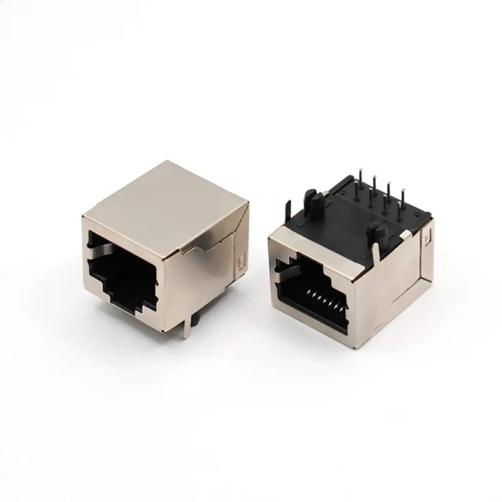 5/10PCS Shield RJ45 8P8C Jack Connector No LED 18MM PCB Mount Network Internet Modular