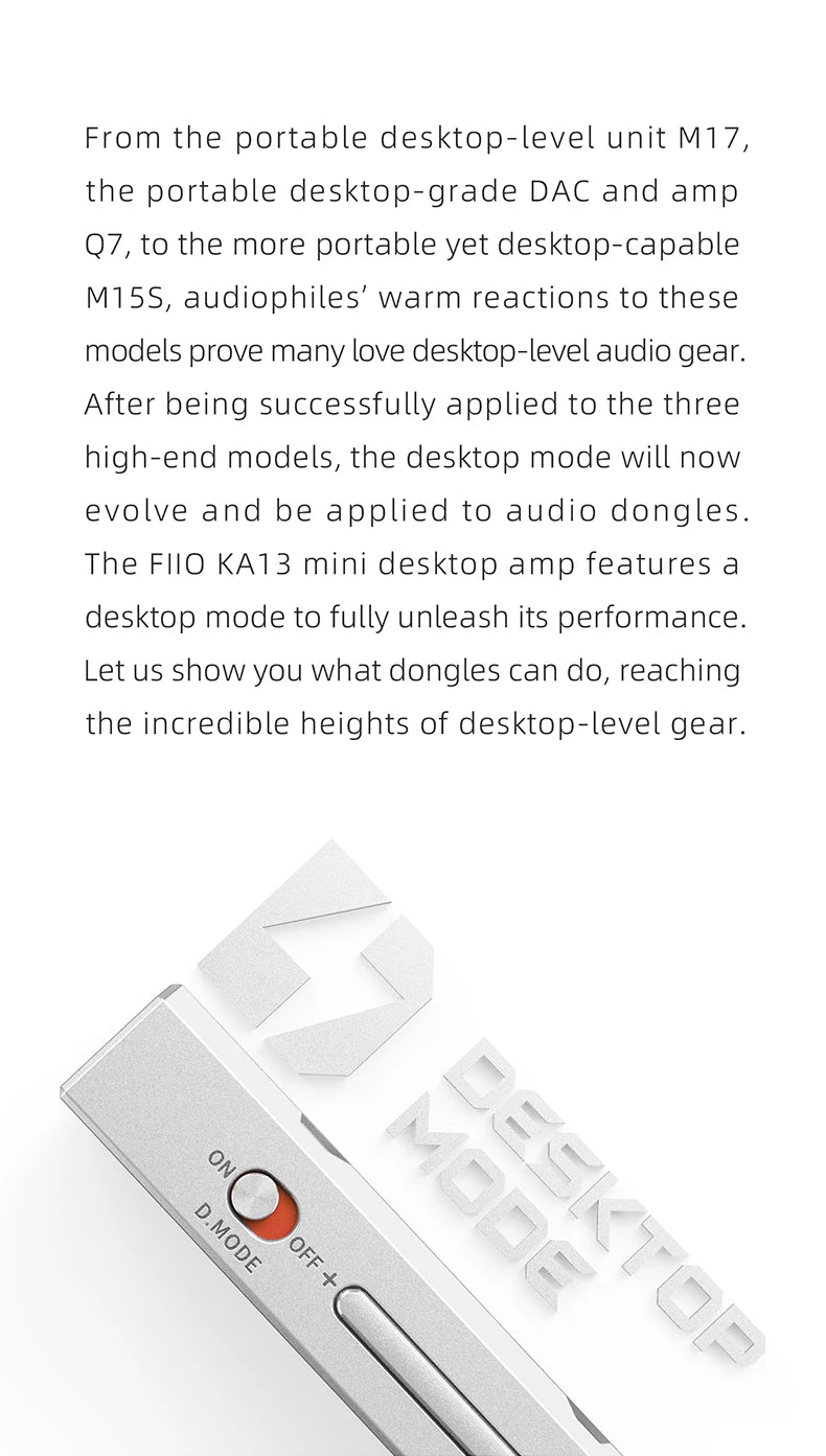 FiiO KA13 Dual CS43131 Portable DAC Amplifier for IOS/Android 3.5mm and 4.4mm Balanced Output, 550mW high Power