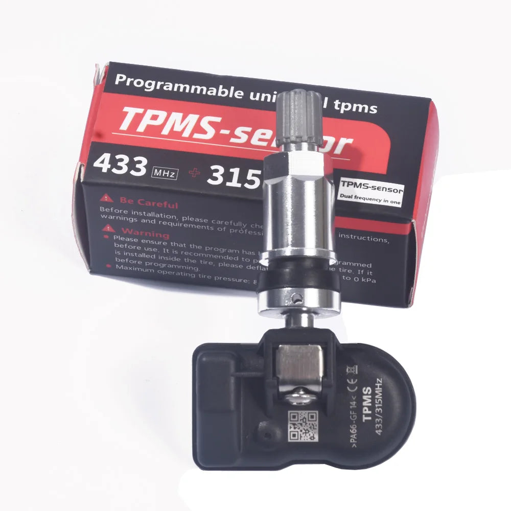 TPMS Sensors MX Tire Sensor 2 in 1 Metal Rubber Stem Programmable Screw-in Tire Pressure Monitoring Sensor TS408 TS600 TS508
