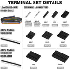 Box SN-58B 1550PCS Terminals Crimping Tool Kit 2.54mm Pitch Dupont Connectors Crimper Non-insulated Open Barrel Crimping Plier
