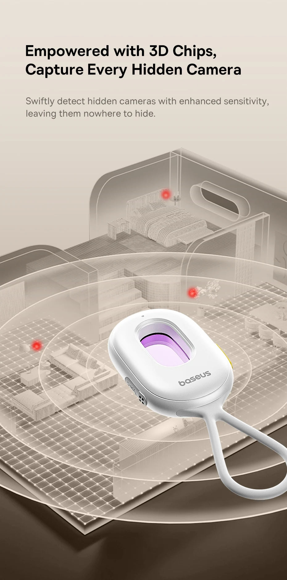 Baseus 2PCS Security Alarm Detector Upgrade Sound Protection Sensor for Door Window Camera Anti-theft Alarm Equipment Detector