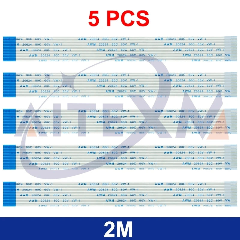 5PCS Flexcable For Raspberry Pi Model B+ 2M 1M 50CM 30CM 20CM 15CM 15 Pins Ribbon Flex Cable 1.0mm AWM 20624 80C 60V VW-1