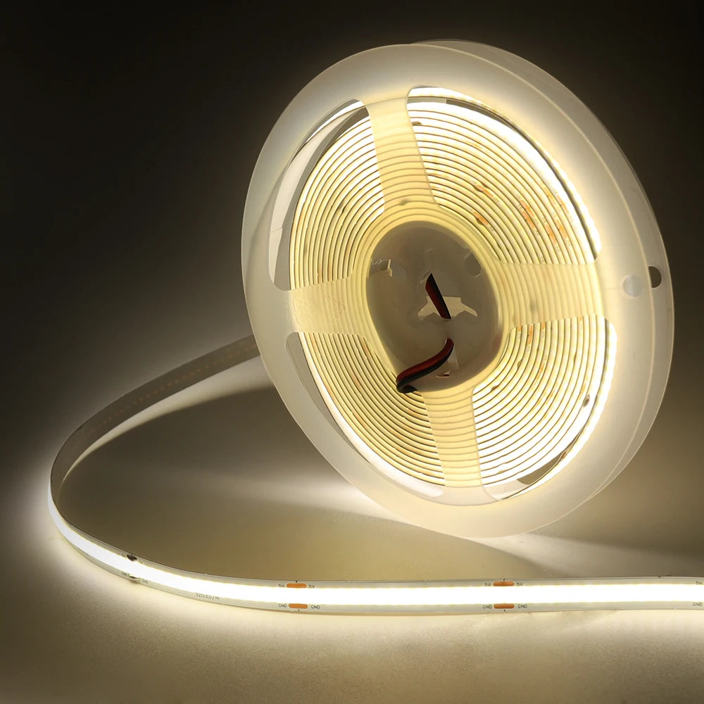 New USB COB Strip Light 5V 320Leds/m Blue/White/Red/Green Flexible Adhesive Tape Night Lighting TV Backlights Home Decor 3M 5M