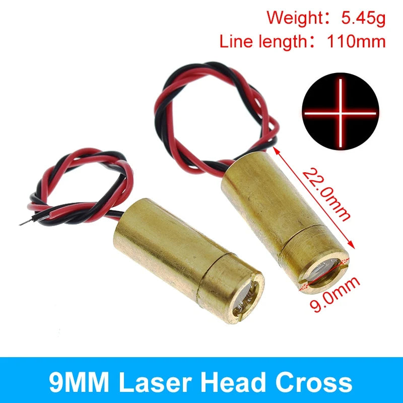 TZT 650nm 5mW 6MM 9MM 12MM Red Point / Line / Cross Laser Module Head Glass Lens Focusable Focus Adjustable Laser Head