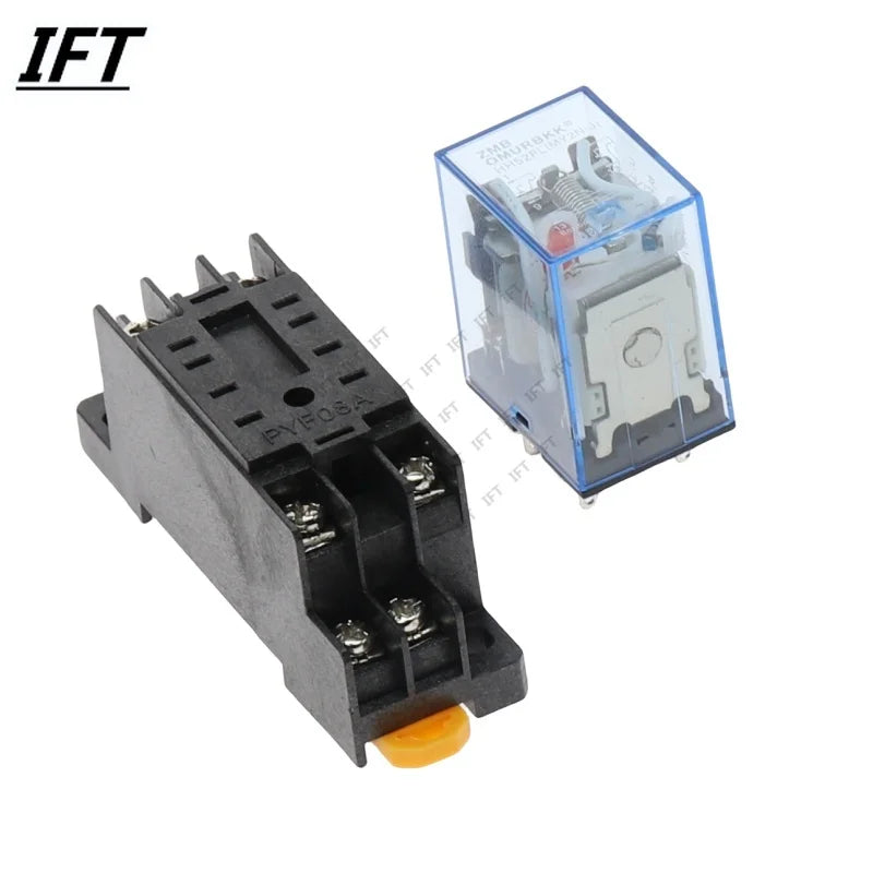 MY2P HH52P MY2NJ Relay Coil General DPDT Micro Mini Electromagnetic Relay Switch with Socket Base LED AC 110V 220V DC 12V 24V
