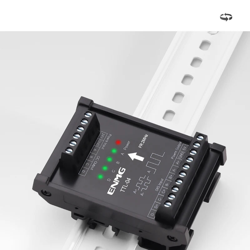 ENMG Differential Signal Converter TTL to HTL Differential to Open Collector Single-Ended Pulse NPN PNP Compatible 5V to 24VDC.