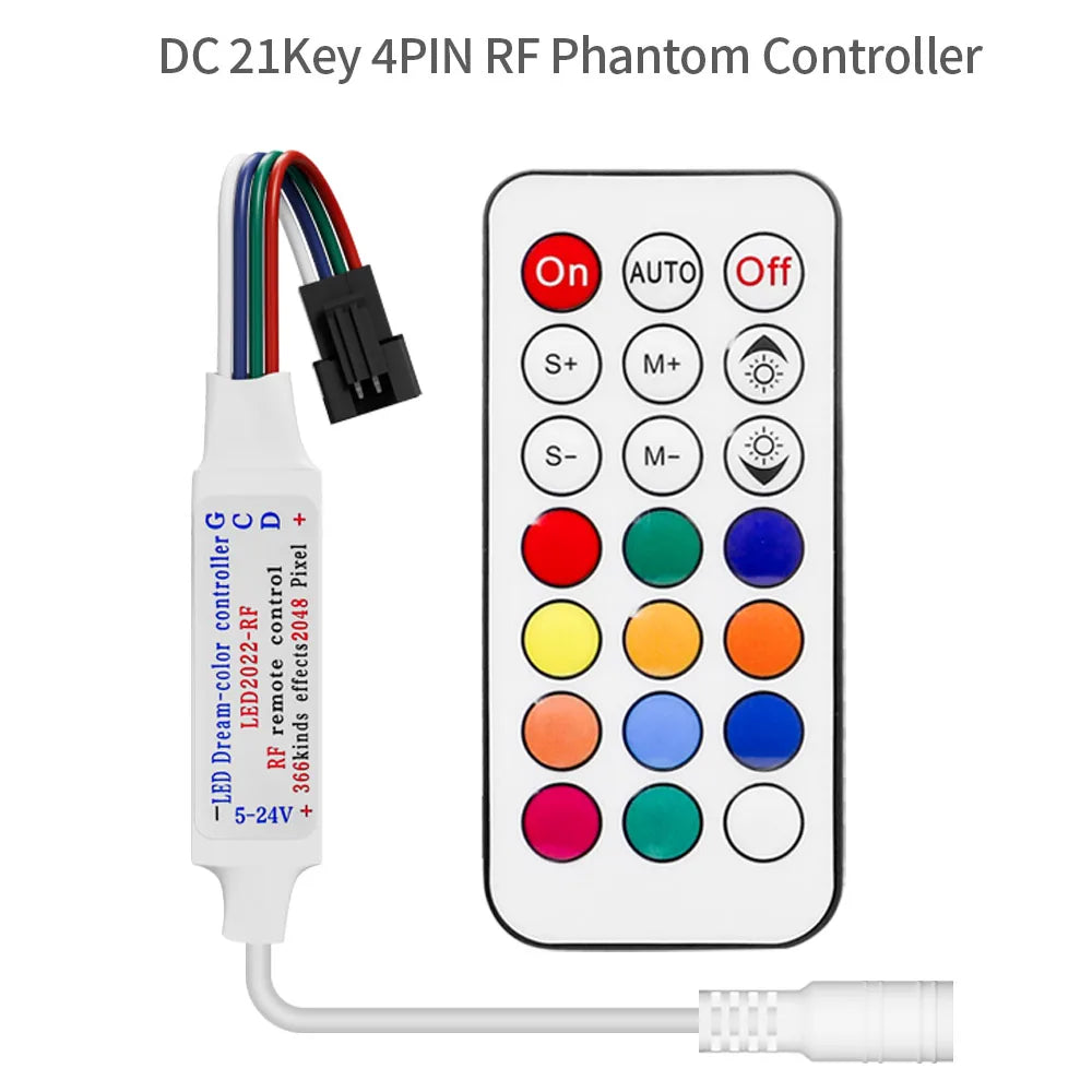 WS2811 WS2812B WS2813 WS2815 LED Pixels Strip Light Controller 3/4PIN USB/DC RF 14/17/21Keys LED Tape Remote Controller DC5-24V
