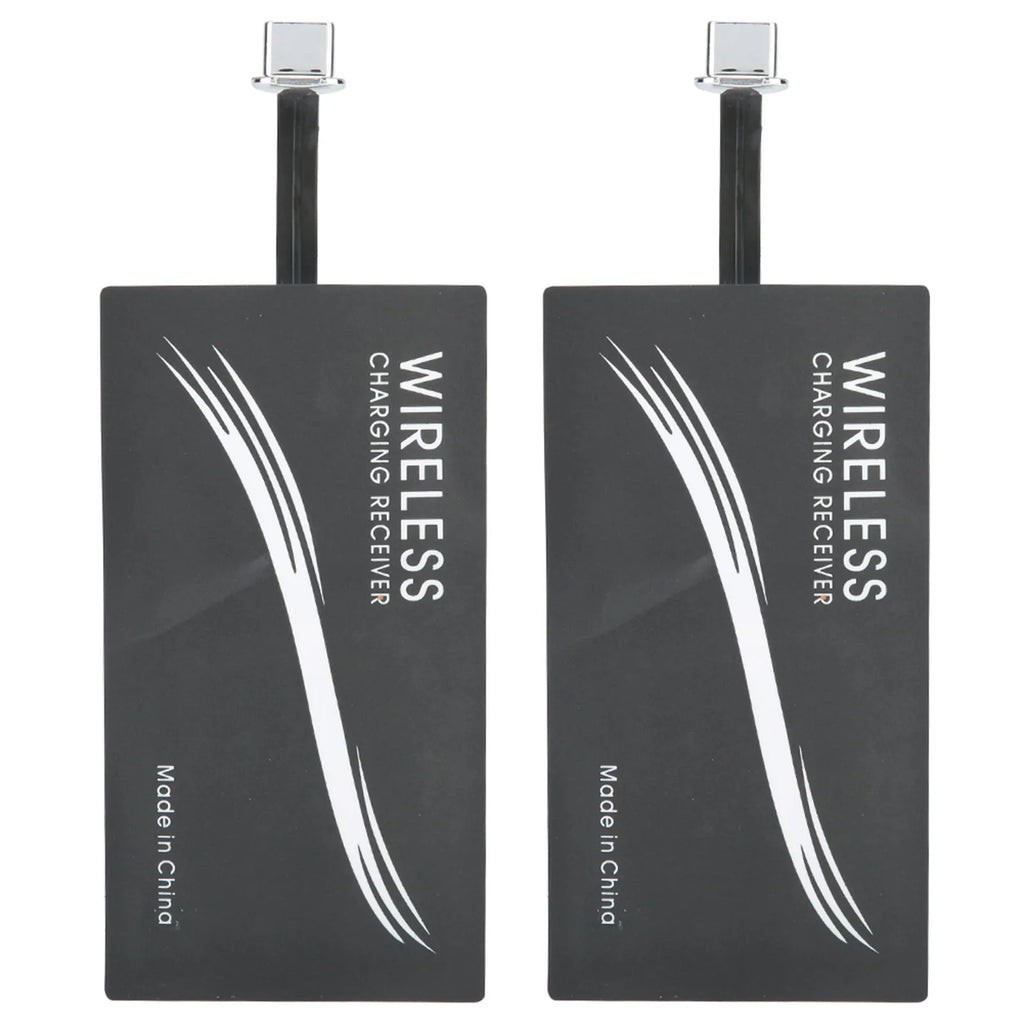 2PCS Universal Type‑C Wireless Charger Adapter Mobile Phone Sticker Charging Receiver