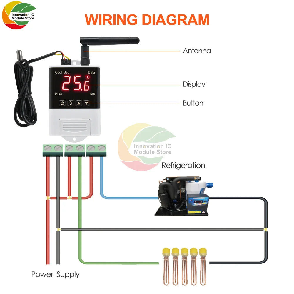 AC 110V 220V DTC2201 DTC1201 Temperature Controller Thermostat DS18B20 NTC Sensor APP Control For Smart Home