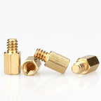 20Pcs 6#-32 Hex Brass Standoff Spacer Pillars, 6mm/6.5mm + 4mm Hex Spacers for PC Motherboard Case Mounting Hardware