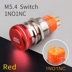 LANBOO 19mm 22mm Metal Emergency STOP Mushroom Push Button Switch Latching Button Switch with LED