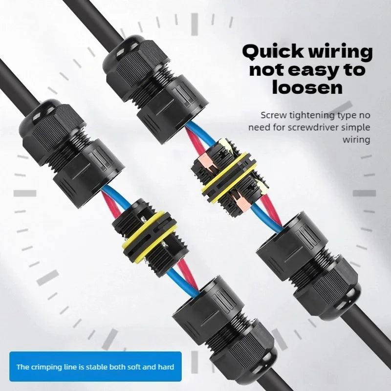 IP68 Waterproof Joint Wire Quick Connection Connector 2 3 4 Pin Solderless LED Lamp Electric Wiring Outdoor Rainproof Terminal