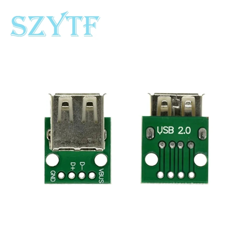 10PCS MICRO MINI5P type-c USB To Dip Female B-type Square Interface Printer Mike PCB Converter Adapter Breakout Board