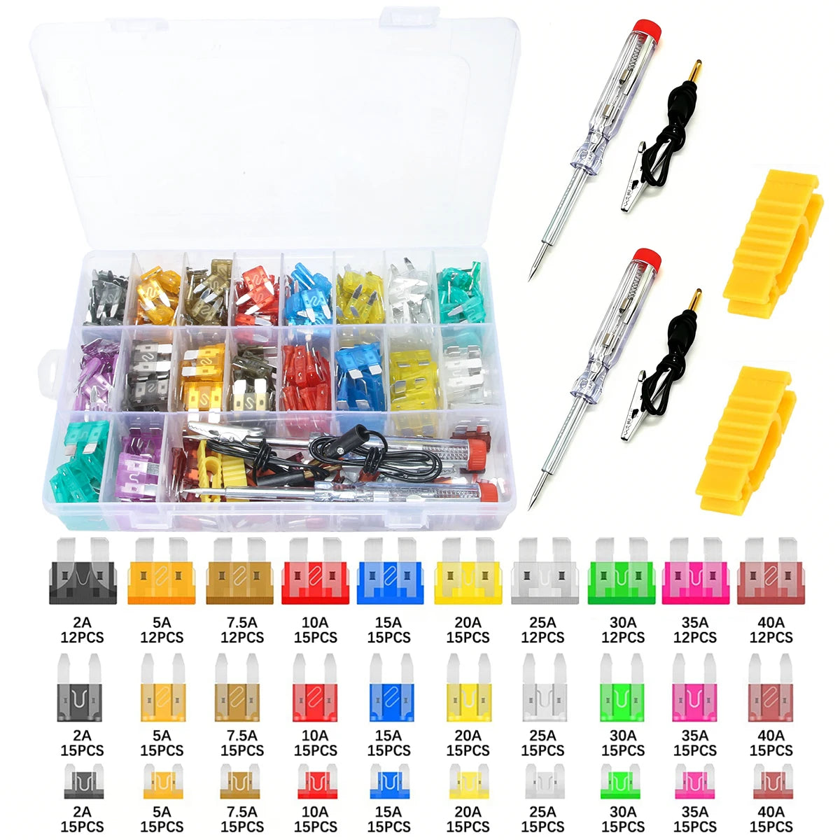 142PCS/240PCS/280PCS/341PCS Multi-Specification Car Fuse Set for Automotive Electricians And Electrical Use