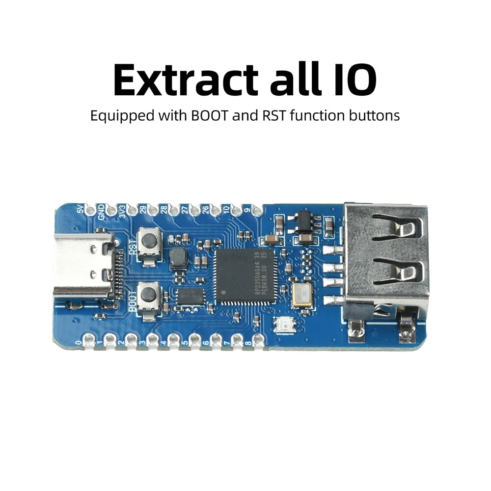 RP2350-USB-A Expansion Development Board Microcontroller Processor for Raspberry Pi Pico 2 Development Board with Type-C Port