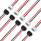 8PCS USB Power Connector USB-C Plug to 2 Pin Bare Wire Open End Connector Type C Female Chassis Waterproof Extension Power Cable