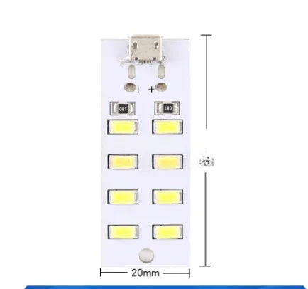 USB Light 5730 Smd 5V 430mA~470mA White  Mirco Usb 5730 20 LED Lighting Panel USB Mobile Light Emergency Night Light