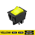 FILN 20A Rocker Switch 4 Pin ON-OFF 12V-24V 110V-220V Illuminated LED Power Switch PA66 Flame Retardant Marine Car Switch