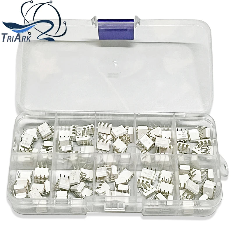 50PCS/Set Integrated Circuit DIP Optocoupler KIT 4N25 4n26 4N27 4N28 4N33 4N29 4N30 4N31 4N32 4n35 IC Combination kit box