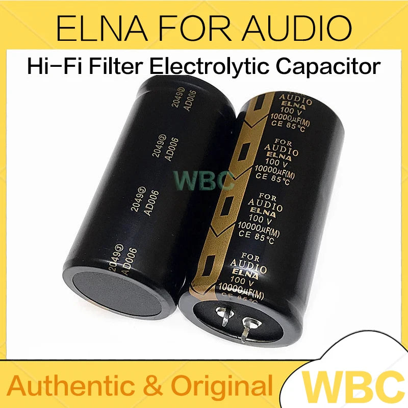 2Pcs/Lot ELNA FOR AUDIO Series  35V 50V 63V 80V 100V 6800UF 4700UF 8200UF 10000UF Hi-Fi Filter Electrolytic Capacitor Original